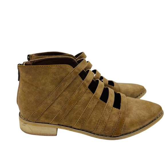 Tan Faux Leather Florence Ankle Boot Size 6 - Picture 6 of 10